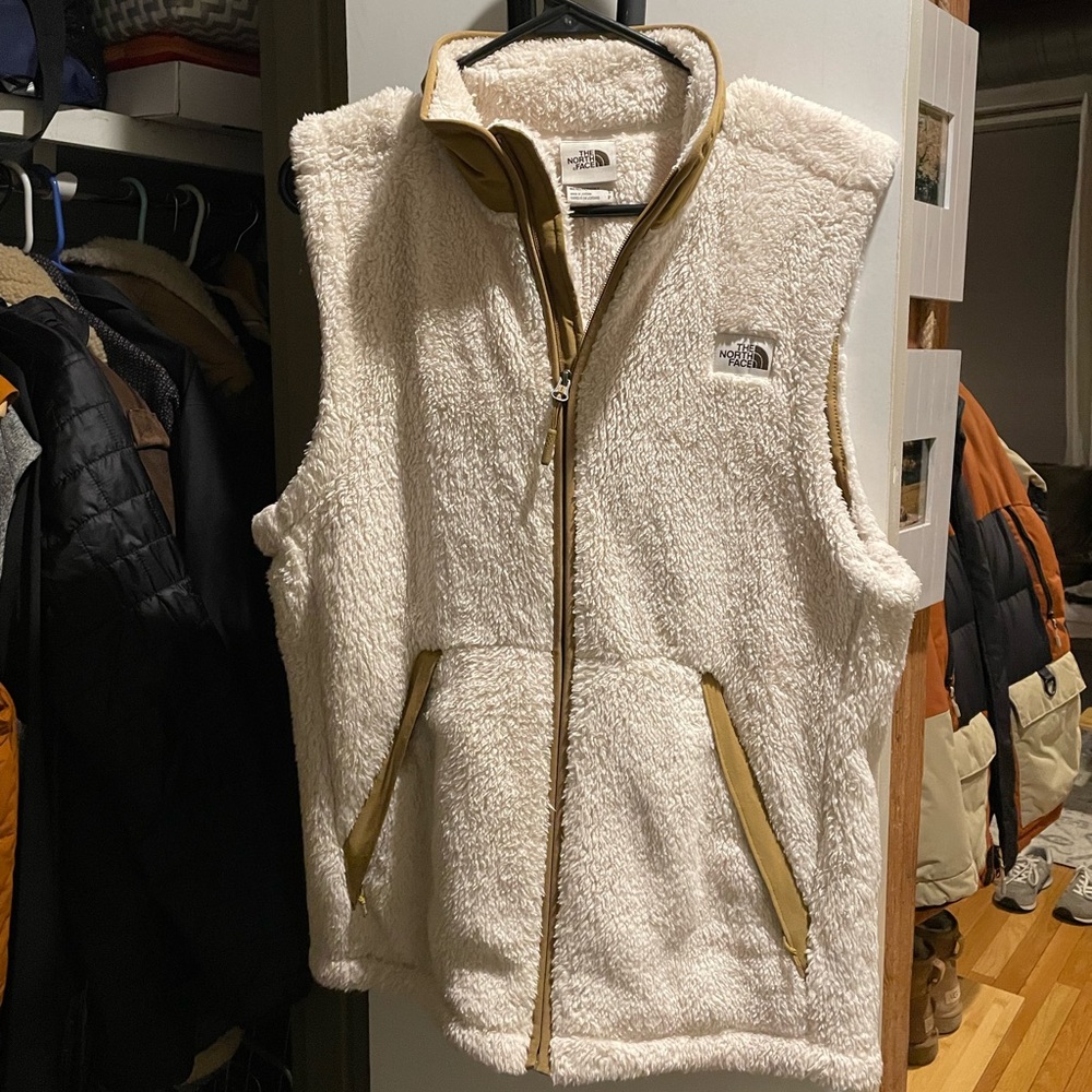 North Face furry cardigan